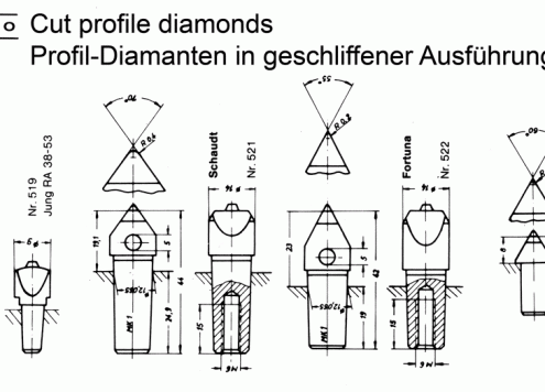 Profil-Diamanten in geschliffener Ausführung